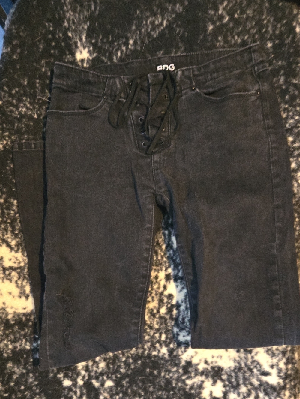 Bdg Black Corset Low Rise Lace-Up High-Rise Black Skinny Jeans
